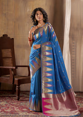 Lavish Looking Saree in Royal Blue Colour